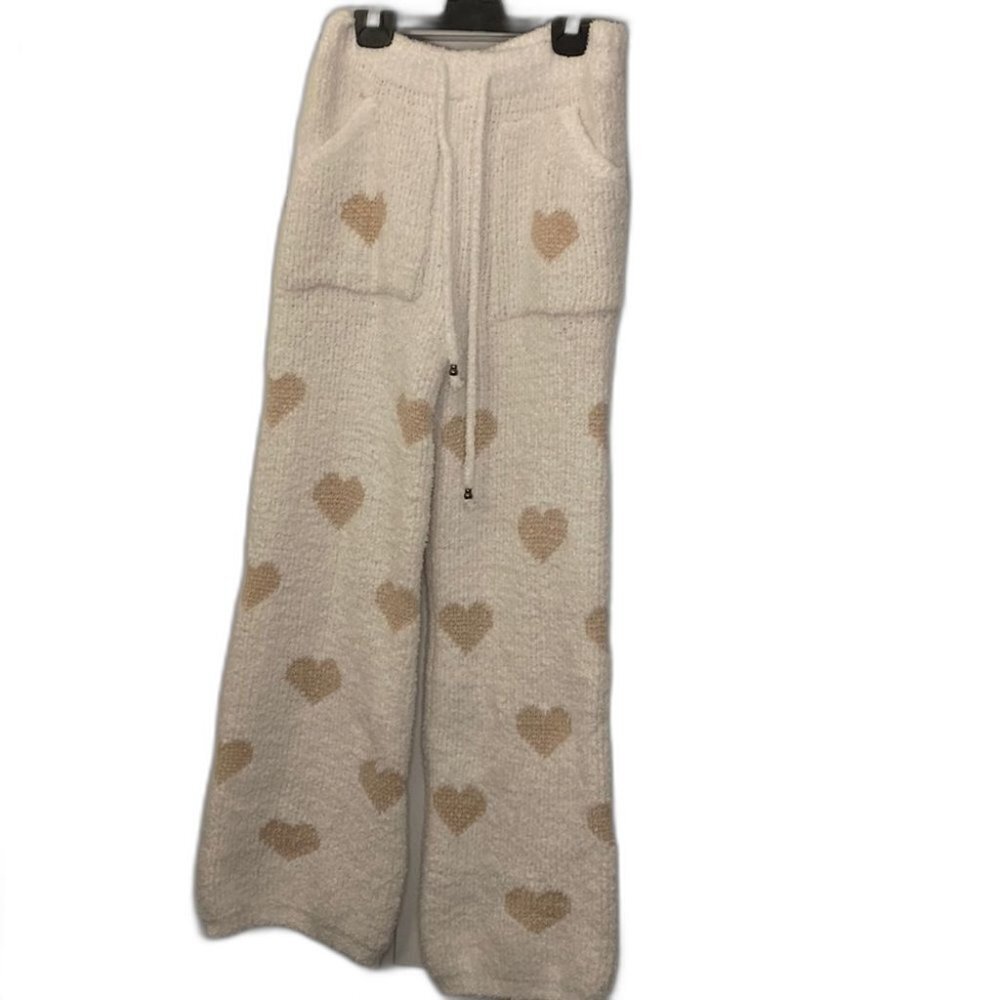 Trace & Jess Heart PJ Pants White / Pink Women Size Small